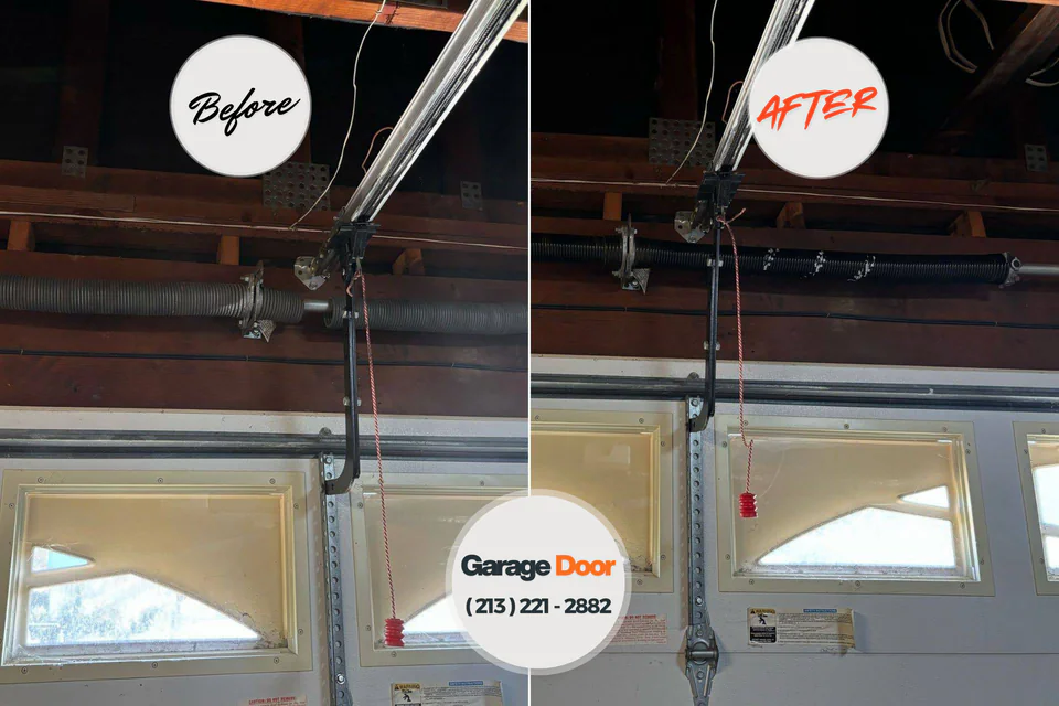 Before and after: garage door repair Charlottesville, VA